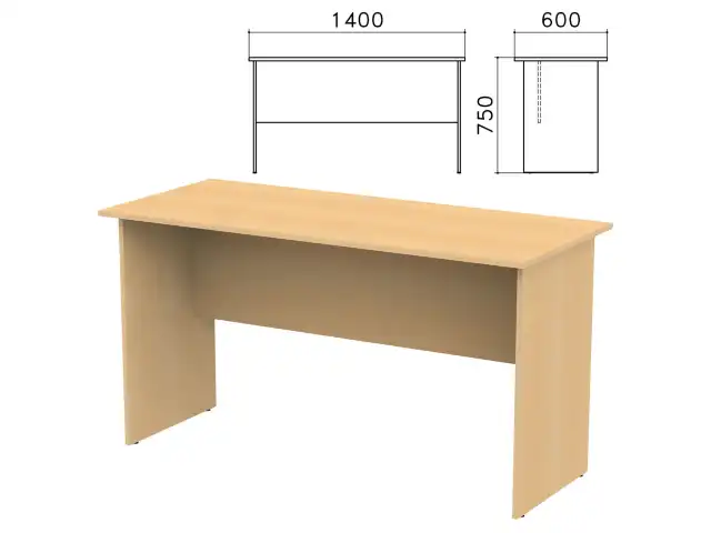 Стол письменный "Канц", 1400х600х750 мм, цвет бук невский, СК21.10