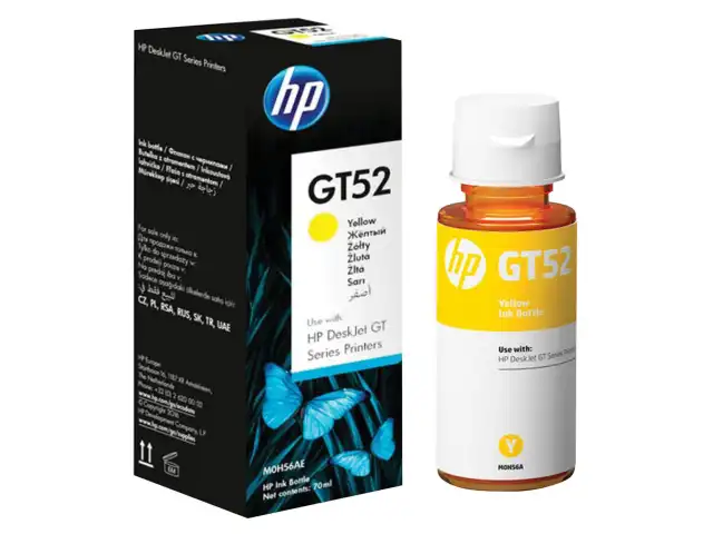 Чернила HP GT52 (M0H56AE) для InkTank 315/410/415, SmartTank 500/515/615 желтые, ресурс 8000 страниц, оригинальные