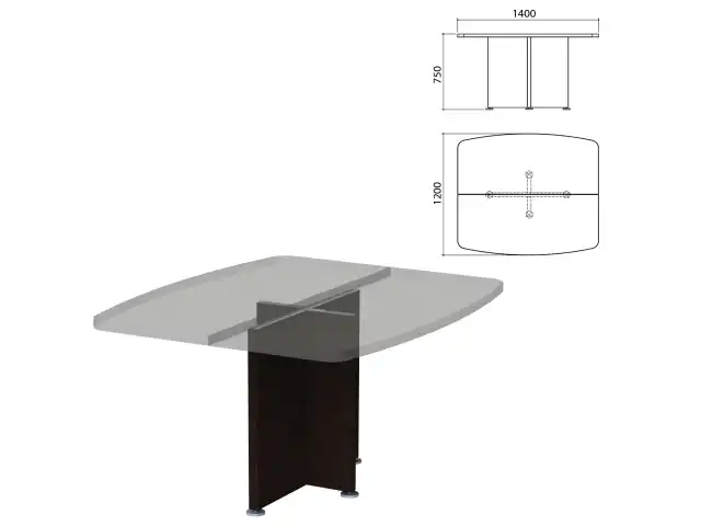 Каркас базы стола для переговоров "Приоритет" (1400х1200х750 мм), венге, К-912, К-912 венге