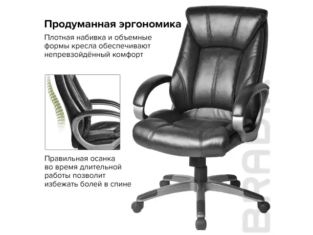 Кресло офисное BRABIX "Maestro EX-506", экокожа, черное, 530877