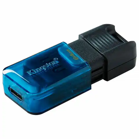 Флеш-диск 64 GB KINGSTON DataTraveler 80M, разъем Type-C 3.2, черный, DT80M/64GB