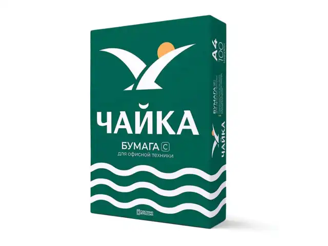 Бумага офисная А4, 80 г/м2, 500 л., марка С, ЧАЙКА, Россия, 143% (CIE)