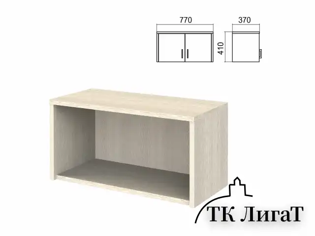 Шкаф-антресоль "Арго", 770х370х410 мм, ясень шимо