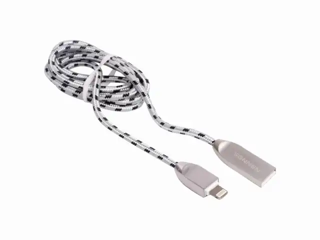 Кабель USB 2.0-Lightning, 1 м, SONNEN Premium, медь, для iPhone/iPad, передача данных и зарядка, 513126