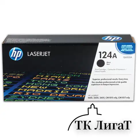 Картридж лазерный HP (Q6000A) ColorLaserJet CM1015/2600 и др, №124A, черный, оригинальный, 2500 страниц