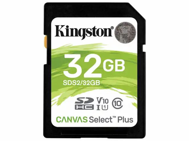 Карта памяти SDHC 32GB KINGSTON Canvas Select Plus UHS-I U1, 100 Мб/сек (class 10), SDS2/32GB