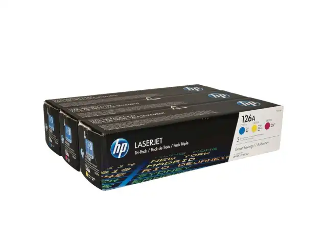 Картридж лазерный HP (CF341A) CLJ CP1025/M275/M175, №126A, оригинальный, КОМПЛЕКТ 3 цвета ресурс по 1000 страниц