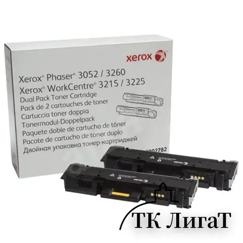 Картридж лазерный XEROX (106R02782) WC 3225/Phaser 3052/3260, оригинальный, КОМПЛЕКТ 2 шт., ресурс 2х3000 страниц