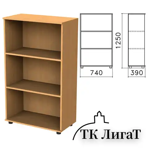 Шкаф (стеллаж) "Монолит", 740х390х1250 мм, 2 полки, цвет бук бавария, ШМ51.1