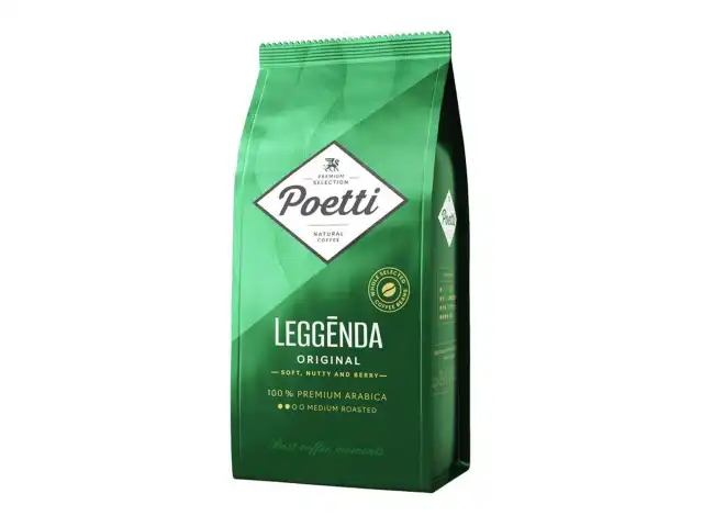 Кофе в зернах Poetti "Leggenda Original", натуральный, 1000 г, вакуумная упаковка, 18001