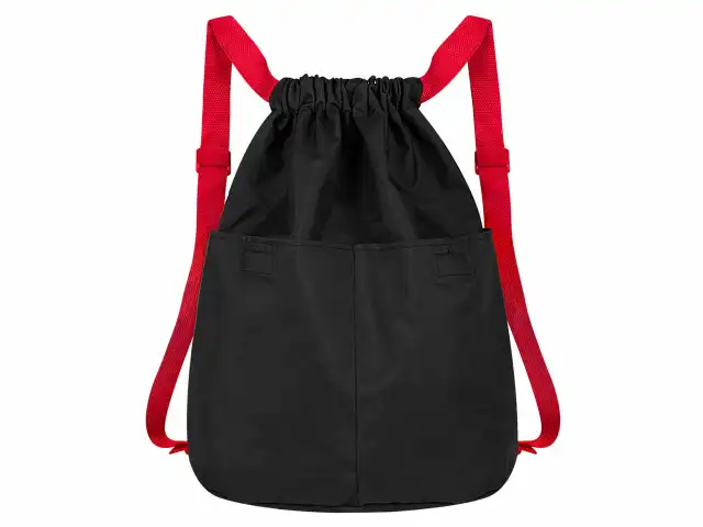 Рюкзак спортивный мешок HEIKKI PACK (ХЕЙКИ), 2 отделенения, увеличенный объем, 40х35 см, черно-красный, 272420