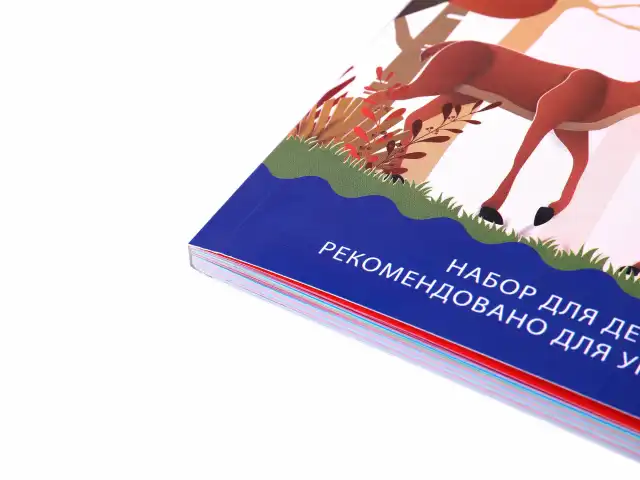 Цветная бумага А4 2-сторонняя мелованная, 64л. 16цв., склейка, BRAUBERG, 200х280мм, Н, 115172