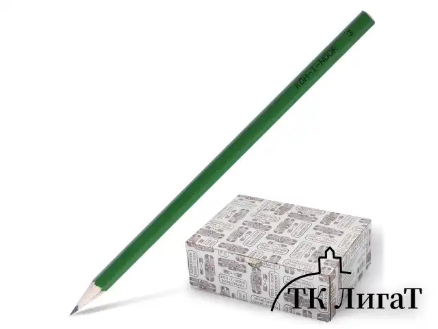 Карандаш чернографитный KOH-I-NOOR, 1 шт., H, корпус зеленый, заточенный, 1702003005KK