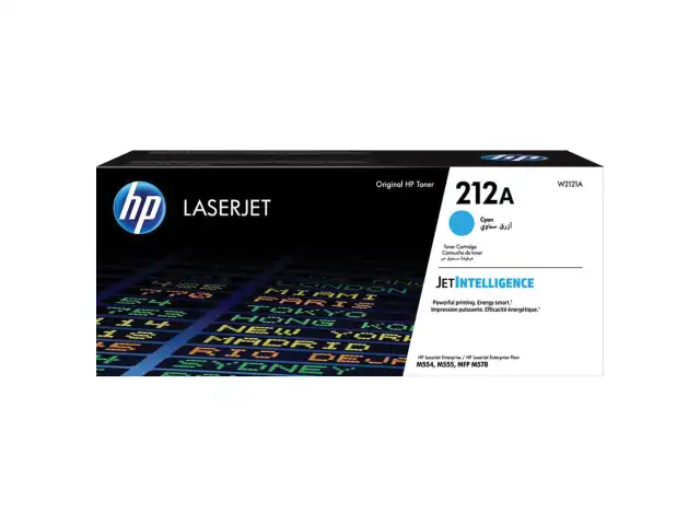 Картридж лазерный HP (W2121A) Color LaserJet M554/M555, №212A, голубой, оригинальный, ресурс 4500 страниц