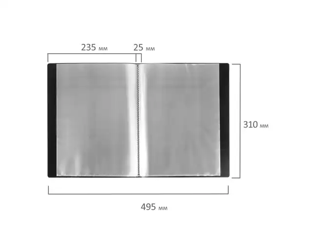 Папка 40 вкладышей BRAUBERG стандарт, черная, 0,7 мм, 221604