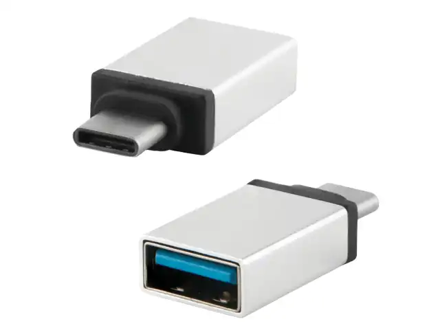 Переходник USB-TypeC RED LINE, F-M, для подключения портативных устройств, OTG, серый, УТ000012622