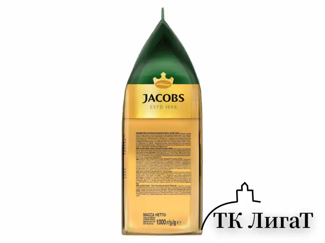 Кофе в зернах JACOBS "Crema", 1000 г, вакуумная упаковка, 8051592