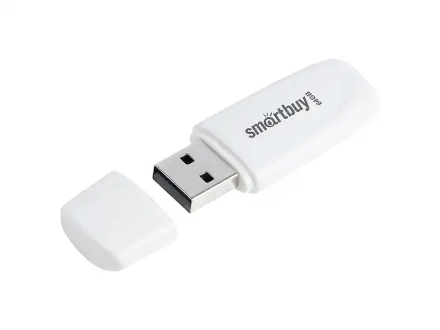 Флеш-диск 64 GB SMARTBUY Scout USB 2.0, белый, SB064GB2SCW