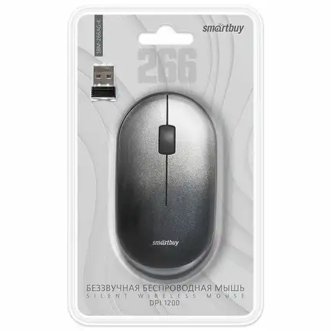 Мышь беспроводная SMARTBUY SBM-266AG-K, USB, 2 кнопки+1 колесо, оптическая, черная 06956