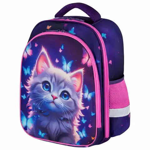 Ранец BRAUBERG KIDS STANDARD, 2 отделения, Curious cat, 36х28х14 см, 273145