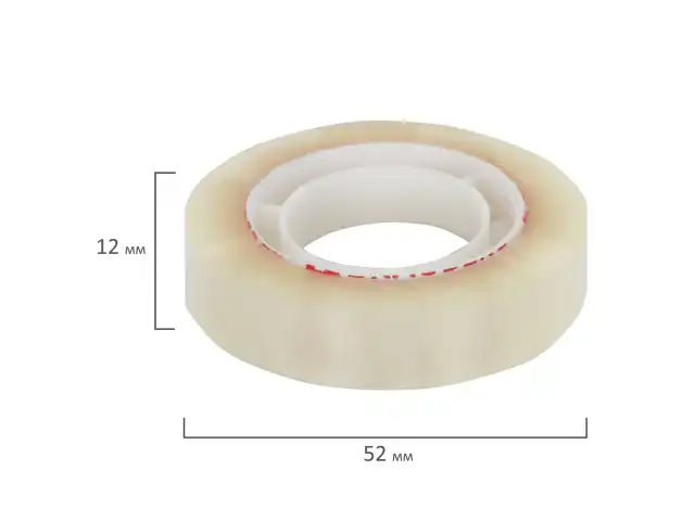 Клейкие ленты 12 мм х 33 м канцелярские BRAUBERG, комплект 12 шт., прозр., гарант. длина, 223123