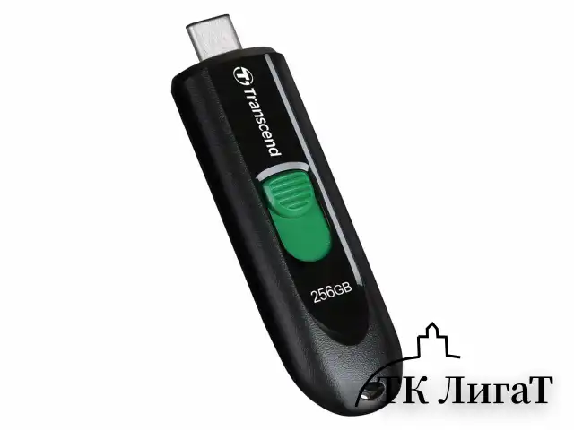 Флеш-диск 256GB TRANSCEND JetFlash 790C, разъем USB Type-С, черный/зеленый, TS256GJF790C