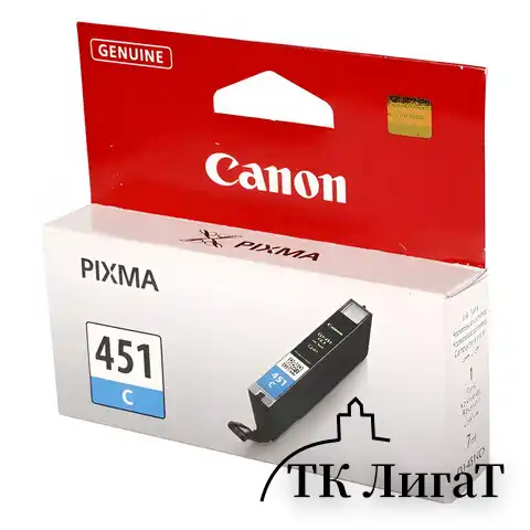 Картридж струйный CANON (CLI-451C) Pixma iP7240 и другие, голубой, оригинальный, 6524B001