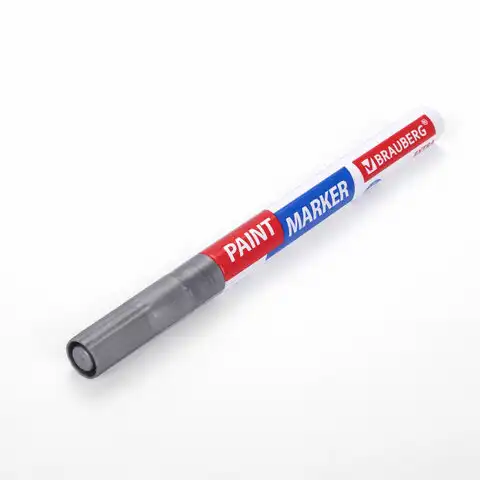 Маркер-краска лаковый EXTRA (paint marker) 2 мм, СЕРЕБРЯНЫЙ, УСИЛЕННАЯ НИТРО-ОСНОВА, BRAUBERG, 151971