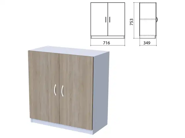Шкаф закрытый "Бюджет", 716х349х753 мм, дуб сонома (КОМПЛЕКТ)