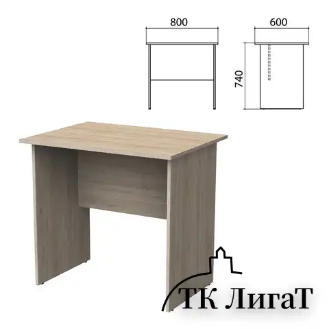 Стол письменный "Бюджет", 800х600х740 мм, дуб сонома, 402659-091