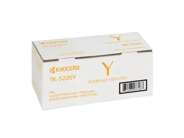 Тонер-картридж KYOCERA (TK-5220Y) ECOSYS P5021cdn/cdw/M5521cdn/cdw, желтый, ресурс 1200 стр., оригинальный, 1T02R9ANL1