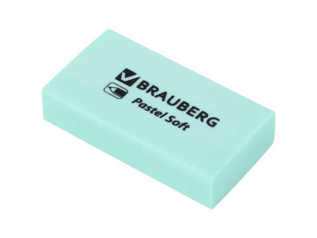 Ластики BRAUBERG PASTEL SOFT НАБОР 6 шт., размер ластика 45х25х10 мм, экологичный ПВХ, 271340