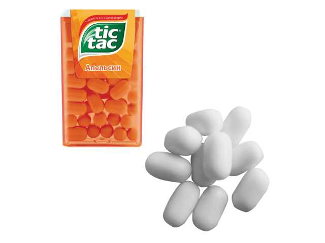 Драже TIC TAC (Тик Так), со вкусом апельсина, 16 г, пластиковая баночка, 77133491