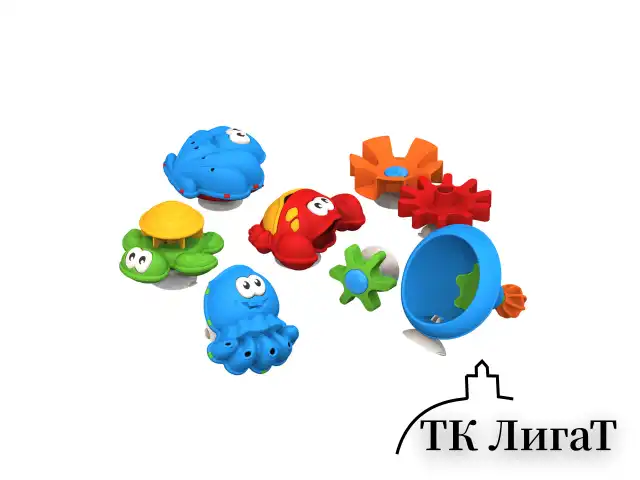 Игрушки для ванны в наборе, пластиковые, 6 шт., НОРДПЛАСТ, 741
