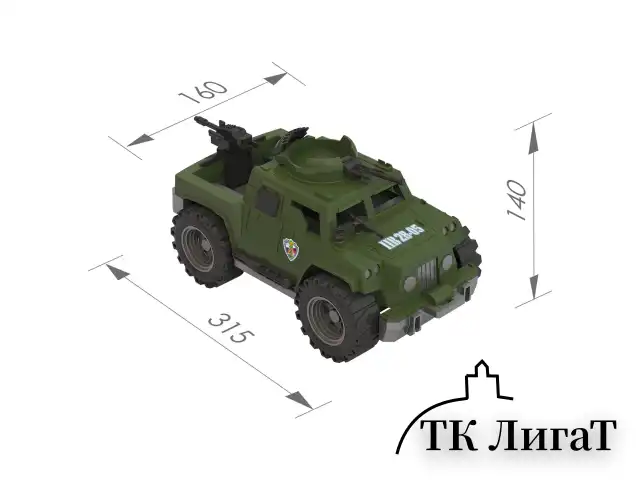 Военная машина игрушечная БОЕВАЯ "Дозор", пластиковая, 33,1x16,6x15,6 см, НОРДПЛАСТ, 240