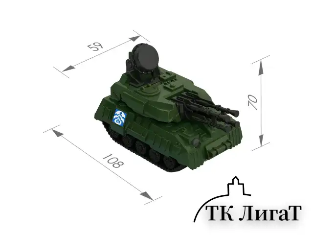 Военная машина игрушечная ЗЕНИТНАЯ УСТАНОВКА "Салют", пластиковая, 10,8x5,9x7 см, НОРДПЛАСТ, 344