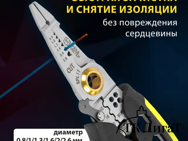 Плоскогубцы многофункциональные 25 в 1, 185 мм, нержавеющая сталь AISI420, ГРАНДМАСТЕР, PL-185, 671262