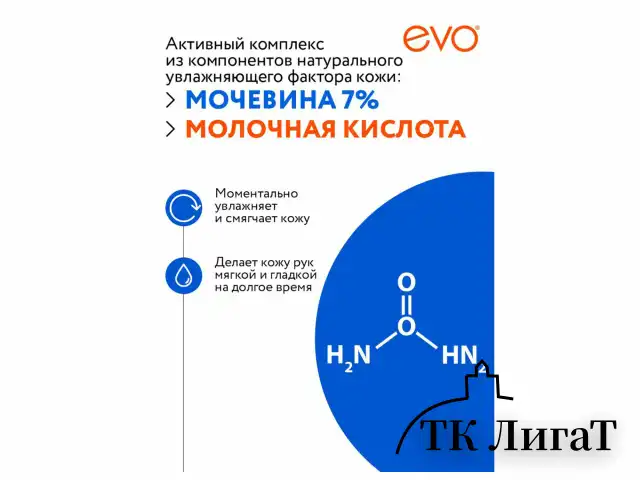 Крем для рук с мочевиной 7% для очень сухой кожи 100 мл, EVO, моментальное увлажнение, 1744