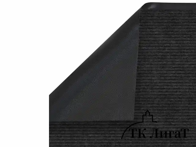 Коврик придверный 60х90 см, ЧЕРНЫЙ, влаго-грязезащитный, 450 г/м2, ребристый, PRIMILA EXTRA, 701029