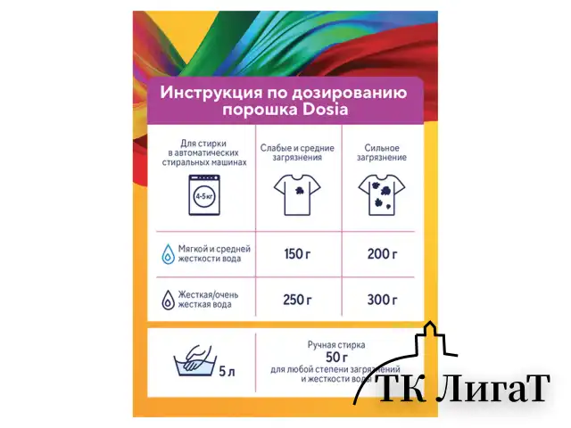 Стиральный порошок для всех типов стирки и тканей 2,5 кг, DOSIA "Optima Color", 3280105