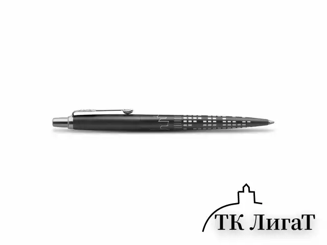 Ручка шариковая PARKER "Jotter New York Black CT", корпус черный лак, детали из нержавеющей стали, синяя, 2187554