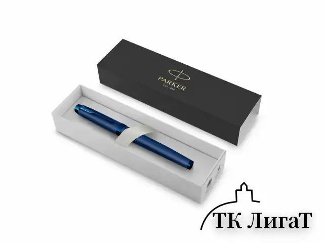 Ручка перьевая PARKER "IM Professionals Monochrome Blue", синий металлик, нержавеющая сталь, синяя, 2172964