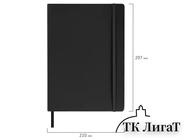 Скетчбук, белая бумага 140 г/м2 210х297 мм, 80 л., КОЖЗАМ, резинка, BRAUBERG ART CLASSIC, черный, 113184