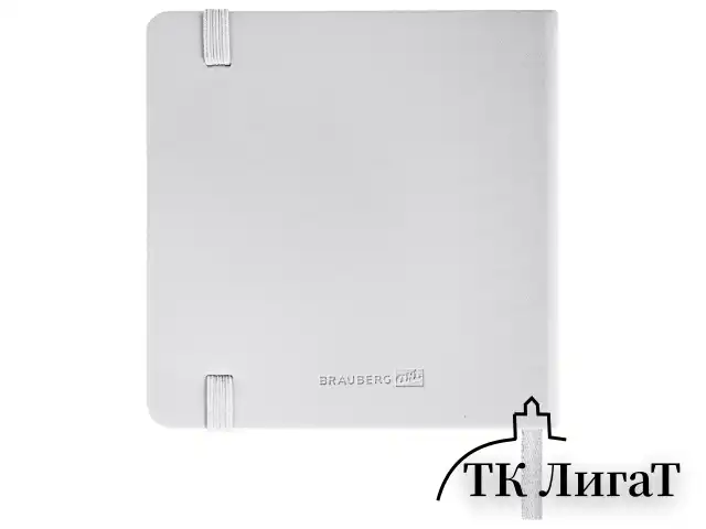Скетчбук, слоновая кость 140 г/м2 120х120 мм, 80 л., КОЖЗАМ, резинка, BRAUBERG ART CLASSIC, белый, 113189