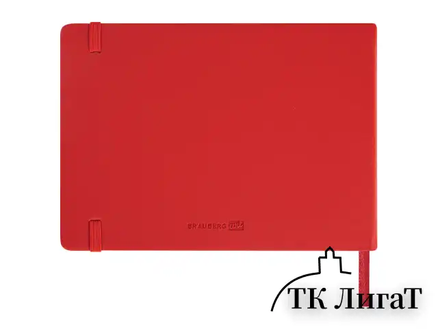 Скетчбук, слоновая кость 140 г/м2 210х148 мм, 80 л., КОЖЗАМ, резинка, BRAUBERG ART CLASSIC, красный, 113197