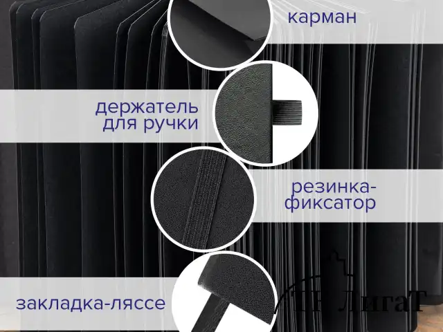 Скетчбук, черная бумага 140 г/м2 130х210 мм, 80 л., КОЖЗАМ, резинка, карман, BRAUBERG ART, черный, 113203