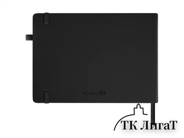 Скетчбук, черная бумага 140 г/м2 210х148 мм, 80 л., КОЖЗАМ, резинка, карман, BRAUBERG ART, черный, 113205