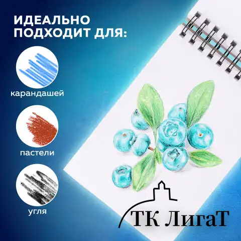 Скетчбук, белая бумага 190 г/м2, 145х212 мм, 60 л., гребень, твердая обложка, BRAUBERG ART CLASSIC, 113851