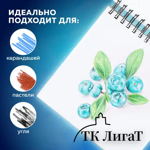 Скетчбук, белая бумага 190 г/м2, 195х195 мм, 60 л., гребень, твердая обложка, BRAUBERG ART CLASSIC, 113852
