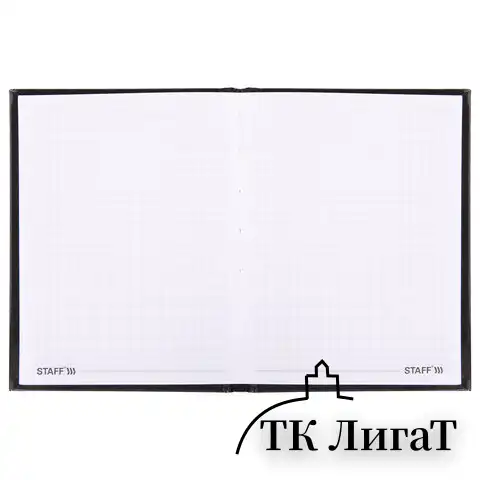 Блокнот МАЛЫЙ ФОРМАТ (110х147 мм), А6, 80 л., твёрдый, клетка, STAFF, "Black", 114435